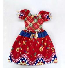 Fantasia Vestido Pra Dança Escolar Quadrilha Comportado Moda Infantil 