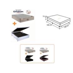 Conjunto Cama Box Casal + Colchão Ortobom Airtech SpringPocket 138x188