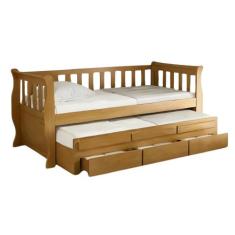 Bicama Crystal 3 Gavetas Madeira Maciça cor Imbuia - BEDROOM