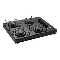 Fogão Cooktop 4 Bocas Portátil de Mesa Stelar Euro Preto a Gás GLP Vid