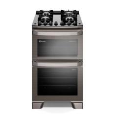 Fogão de Piso Electrolux de 04 Bocas Experience com Duplo Forno e Mesa de Vidro Cinza - FE4DG