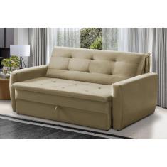 Sofá Cama Jade 1,36m Suede Bege Adonai Estofados