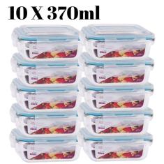 Conjunto 10 Potes Vidro Hermético mantimentos marmita 370ml