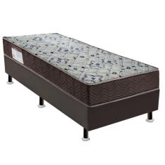 Conjunto Cama Box Colchão Iso D45 Solteirão  Ortobom Marrom/Branco