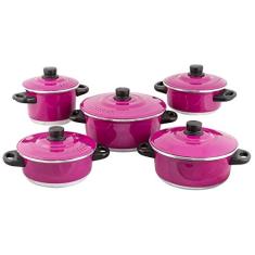 Conjunto de Panelas 5 pçs Rosa Pink