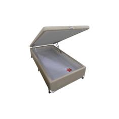 Cama Box Baú Solteiro Linho Clean (88x188x35) - Castor