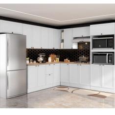 Cozinha Completa 10 Peças 17 Portas 2 Gavetas com Torre Quente Unna Espresso Móveis Branco