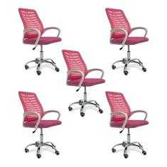 Kit 5 Cadeiras de Escritório Esteirinha Mesh Ergonômica