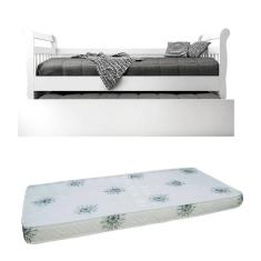 Bicama Babá Júlia Branco Brilho com 2 Colchões – Carolina