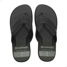Chinelo Masculino Cartago Montreal Preto Com Cinza e Verde