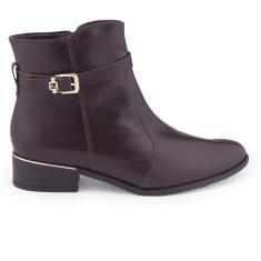 Bota Feminina Ramarim 24-53104 Cano Curto com Fivela Salto Bloco