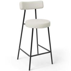 Banqueta Baixa Para Cozinha Sala De Jantar Bar Bancada Milão L02 Linho