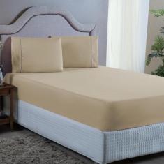 Conjunto Cama Solteiro 400 Fios Lençol com Elástico Fronha Ponto Palit