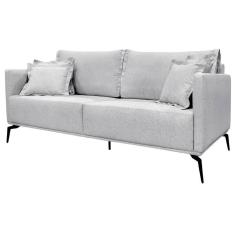Sofa Sala De Estar Liv 2 Lugares Pes Aço Linho 232 Grigio Ezz Grigio