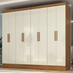 Guarda Roupa Casal 100% MDF 8 Portas 4 Gavetas Jatobá Yescasa