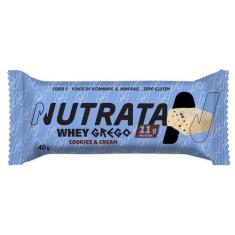Whey Grego Bar (40g) - Sabor: Cookies e Cream - Nutrata