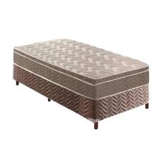 Cama Box Solteiro: Colchão Espuma Paropas D33/Ep Confort Ultra Firme + Base Fantasy Brown(88X188)