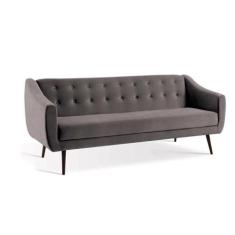 Sofá-Cama Casal 3 Lugares Beatriz Veludo Cinza - Keva