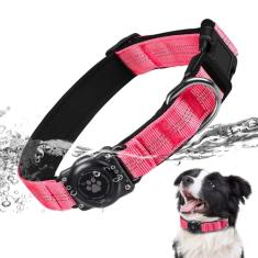 Coleira refletiva para cães, Suporte para AirTag, 100% Impermeável, Ultradurável, Acolchoada, Macia, para Cães pequenos, médios e grandes