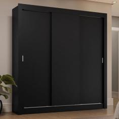 Guarda-roupa Casal 3 Portas de Correr Preto Sublime Plus Madesa