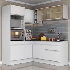 Armário Cozinha Completa de Canto Veneza Multimóveis V2098, Branco