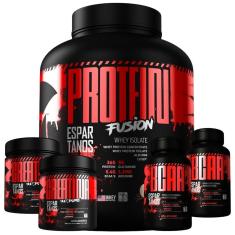 Kit Protein Fusion Whey Isolate 1,8kg + 2x Creatina + 2x Bcaa-Unissex
