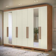 Guarda-roupa Casal com Espelho e Pés 8 Portas 4 Gavetas Master New - S