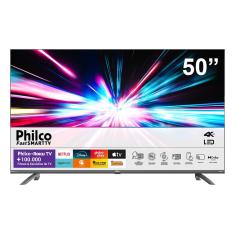 Smart TV 50" Philco UltraHD 4K DLED PTV50G3ERSGB com Sistema Operacional Roku, Processador Quad Core, Dolby Audio, Media Cast, HDMI e USB