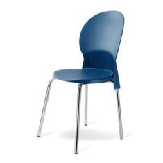 Cadeira Base Cromada Linha Polipropileno Milano Azul