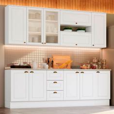 Cozinha Modulada Americana Combo 14 Henn - Branco HP/Calcare BP