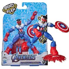 Boneco Capitão América Avengers Marvel Bend & Flex - Hasbro