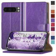 RingPi Capa para celular Google Pixel 8 Pro [couro com bloqueio de RFID], [3 compartimentos para cartão de crédito] capa flip folio book à prova de choque, capas com suporte, mulheres e homens para