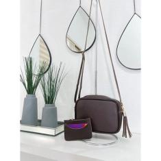 Bolsa Quadrada Feminina Com Alça Transversal de Regulagem Acompanha Um