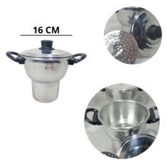 Cuscuzeira a Vapor em Alumíno Polido 16 cm maçãSTORE