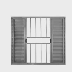 Janela de Alumínio Veneziana 100x150cm 6 Folhas Grade Hale Esquadrias