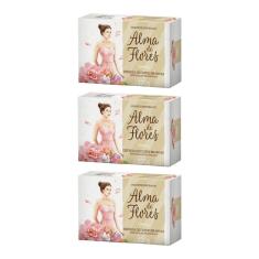 Sabonete Alma De Flores 130G Flores Brancas-Kit C/3Un