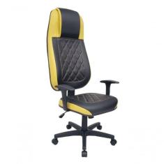 Cadeira Gamer Para Home Office Linha Gamer Blenda Amarelo - DESIGN OFF