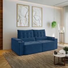 Sofá Retrátil Reclinável 3 Lugares 220cm Porta Copos e USB Embaúba Ext