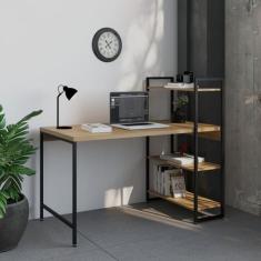 Escrivaninha Mesa Escritório com Estante Estilo Active 3 Prateleiras 1