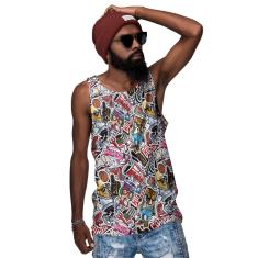 Camiseta Regata FullPrint Color Anos 80 Retô-Masculino