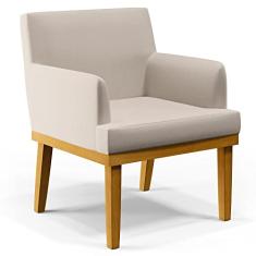 Poltrona Decorativa Para Sala de Estar e Recepção Beatriz W01 Linho Cru - Lyam Decor