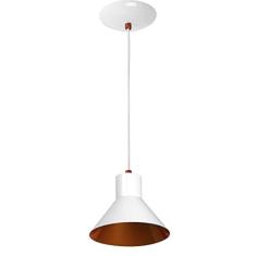 Lustre Pendente Tenesse De Alumínio Branco com Cobre