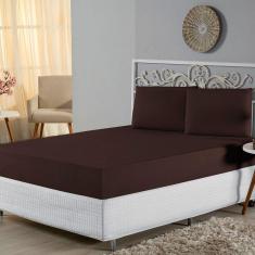 Jogo de Lençol King Malha 100% Algodão 3 Peças - Tabaco