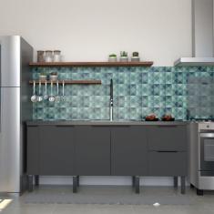 Balcão para Cozinha 3 Portas 3 Gavetas Cisne Cozimax Preto