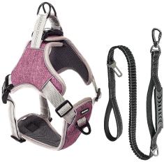 Coleira Peitoral e Guia Antipuxão Pet Cachorro MADOG Comfort (Rosa, G)