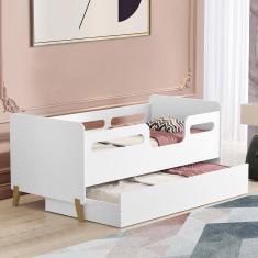 Cama Infantil Com Cama Auxiliar Branco Cecilia Vj Móveis