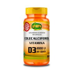 Vitamina D3 2000 UI Colecalciferol Unilife 60 Cápsulas