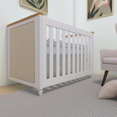 Berço Tudor Plus Timber Branco/Marrom