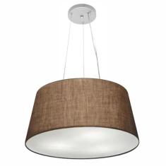 Lustre Pendente Cone Md-4048 Cúpula Em Tecido 21/50x40cm Café