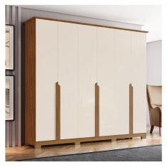 Guarda Roupa Casal Ambiente Andréas 6 Portas Nature Off White - Henn